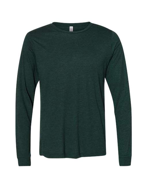 Bella + Canvas 3501 Unisex Jersey Long-Sleeve T-Shirt #color_EMERALD TRIBLEND