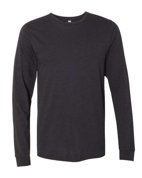 Bella + Canvas 3501 Unisex Jersey Long-Sleeve T-Shirt #color_BLACK HEATHER