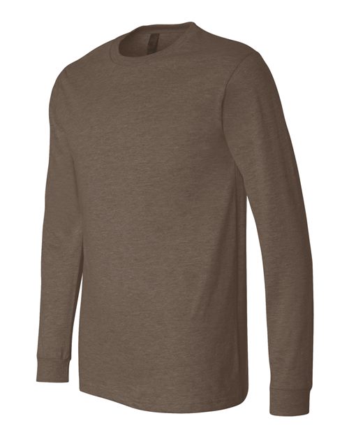 Bella + Canvas 3501 Unisex Jersey Long-Sleeve T-Shirt #color_HEATHER BROWN