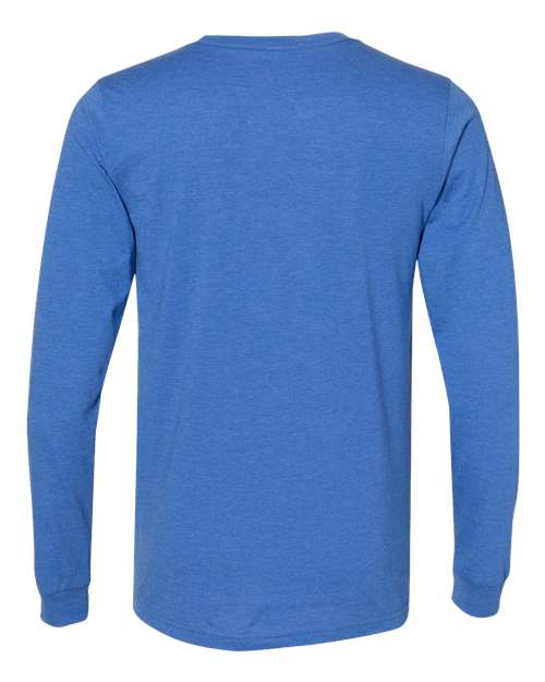 Bella + Canvas 3501 Unisex Jersey Long-Sleeve T-Shirt #color_HEATHER TRU ROYL