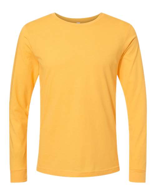 Bella + Canvas 3501 Unisex Jersey Long-Sleeve T-Shirt #color_HTHR YELLOW GOLD