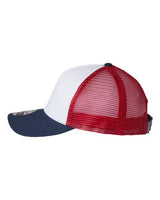 Imperial 1287 North Country Trucker Cap #color_White/ Imperial Navy/ Red