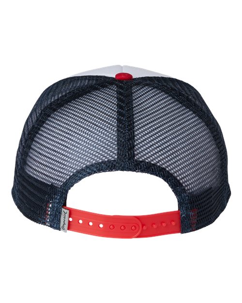 Imperial 1287 North Country Trucker Cap #color_White/ Red/ Dark Navy