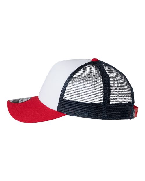 Imperial 1287 North Country Trucker Cap #color_White/ Red/ Dark Navy