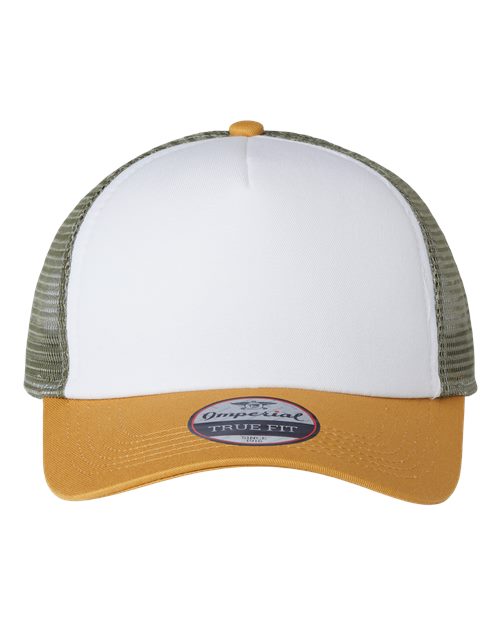 Imperial 1287 North Country Trucker Cap #color_White/ Wheat/ Elmwood
