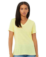 Bella + Canvas 6405 Ladies' Relaxed Jersey V-Neck T-Shirt #color_PALE YLW TRBLND