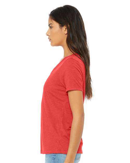 Bella + Canvas 6405 Ladies' Relaxed Jersey V-Neck T-Shirt #color_RED TRIBLEND