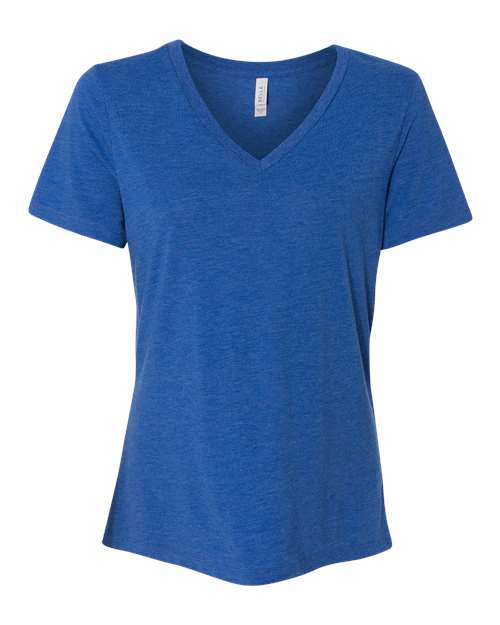 Bella + Canvas 6405 Ladies' Relaxed Jersey V-Neck T-Shirt #color_TR ROYAL TRIBLND