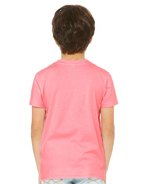 Bella + Canvas 3001Y Youth Jersey T-Shirt #color_NEON PINK