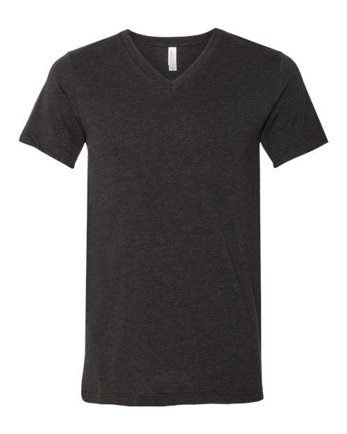 Bella + Canvas 3005 Unisex Jersey Short-Sleeve V-Neck T-Shirt #color_BLACK HEATHER