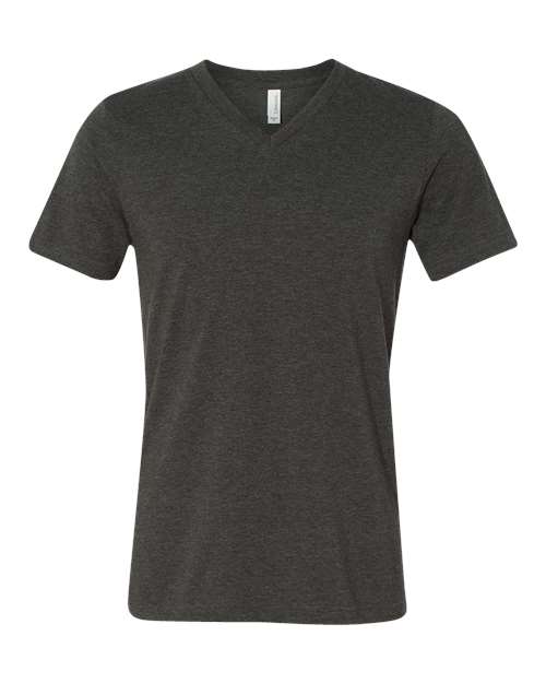 Bella + Canvas 3005 Unisex Jersey Short-Sleeve V-Neck T-Shirt #color_DK GREY HEATHER