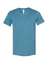Bella + Canvas 3005 Unisex Jersey Short-Sleeve V-Neck T-Shirt #color_HTHR DEEP TEAL