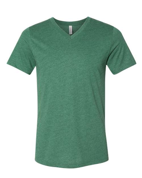 Bella + Canvas 3005 Unisex Jersey Short-Sleeve V-Neck T-Shirt #color_HTHR GRASS GRN