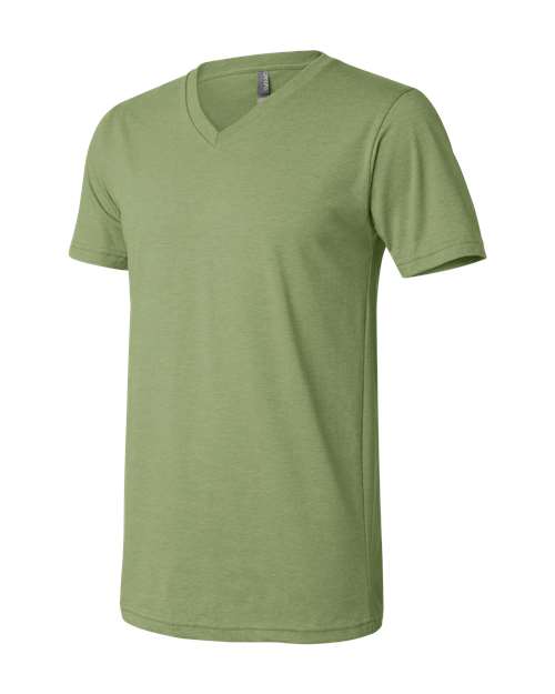 Bella + Canvas 3005 Unisex Jersey Short-Sleeve V-Neck T-Shirt #color_HEATHER GREEN