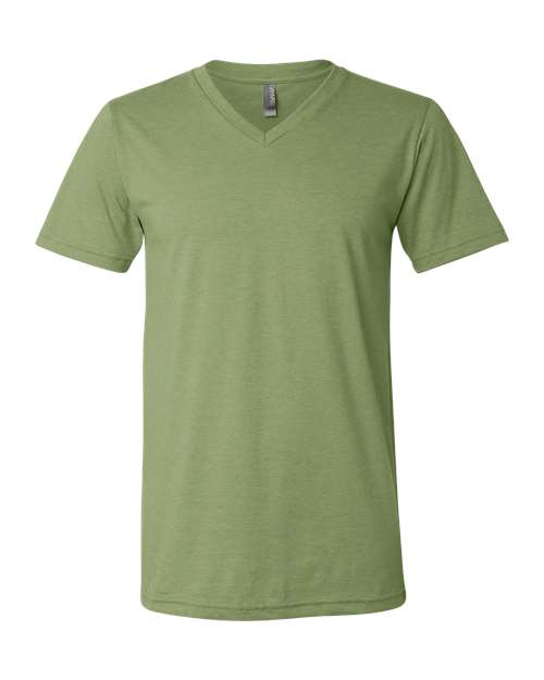 Bella + Canvas 3005 Unisex Jersey Short-Sleeve V-Neck T-Shirt #color_HEATHER GREEN