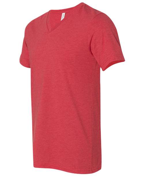 Bella + Canvas 3005 Unisex Jersey Short-Sleeve V-Neck T-Shirt #color_HEATHER RED