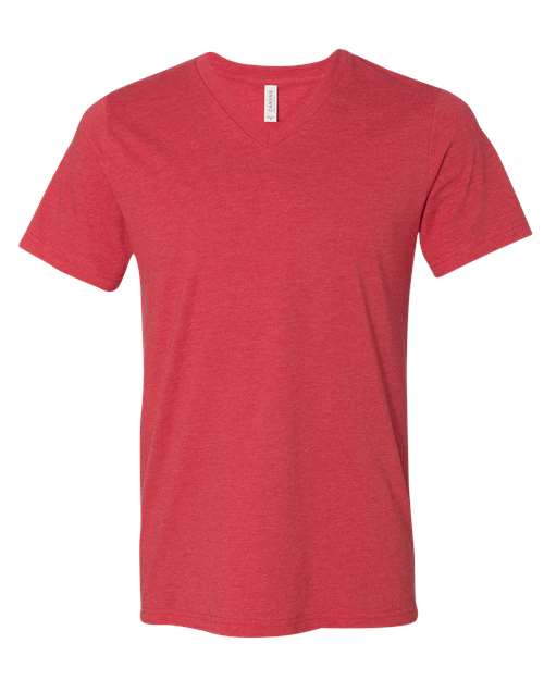 Bella + Canvas 3005 Unisex Jersey Short-Sleeve V-Neck T-Shirt #color_HEATHER RED