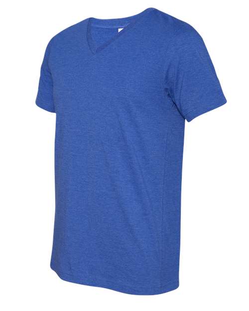 Bella + Canvas 3005 Unisex Jersey Short-Sleeve V-Neck T-Shirt #color_HTHR TRUE ROYAL