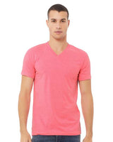 Bella + Canvas 3005 Unisex Jersey Short-Sleeve V-Neck T-Shirt #color_NEON PINK