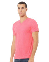 Bella + Canvas 3005 Unisex Jersey Short-Sleeve V-Neck T-Shirt #color_NEON PINK