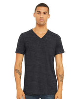 Bella + Canvas 3005 Unisex Jersey Short-Sleeve V-Neck T-Shirt #color_CHRCL BLK SLUB