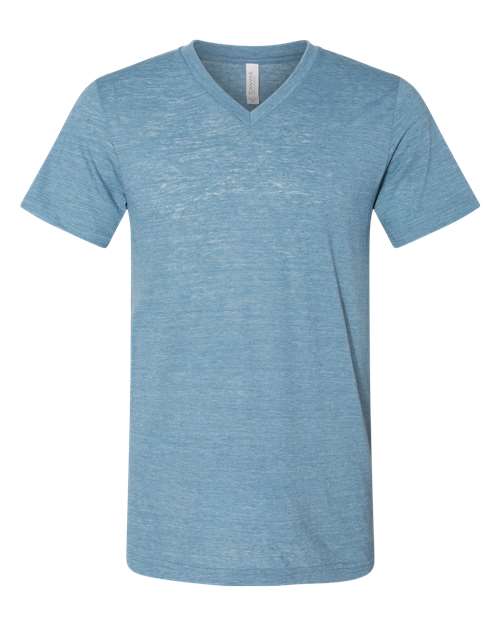 Bella + Canvas 3005 Unisex Jersey Short-Sleeve V-Neck T-Shirt #color_DENIM SLUB