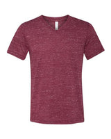 Bella + Canvas 3005 Unisex Jersey Short-Sleeve V-Neck T-Shirt #color_MAROON MARBLE