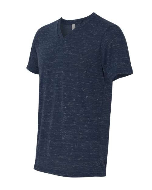 Bella + Canvas 3005 Unisex Jersey Short-Sleeve V-Neck T-Shirt #color_NAVY MARBLE