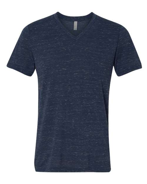 Bella + Canvas 3005 Unisex Jersey Short-Sleeve V-Neck T-Shirt #color_NAVY MARBLE