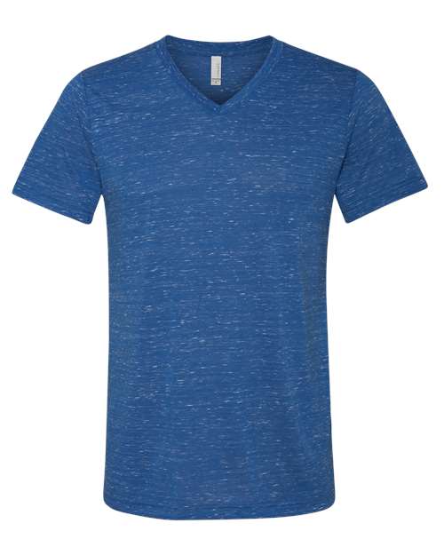 Bella + Canvas 3005 Unisex Jersey Short-Sleeve V-Neck T-Shirt #color_TRUE ROYAL MRBLE