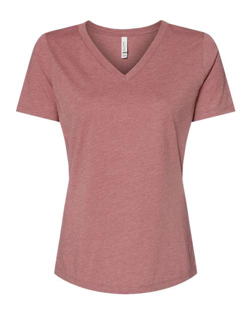 Bella + Canvas 6405 Ladies' Relaxed Jersey V-Neck T-Shirt #color_HEATHER MAUVE
