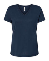 Bella + Canvas 6405 Ladies' Relaxed Jersey V-Neck T-Shirt #color_SOLID NVY TRBLND