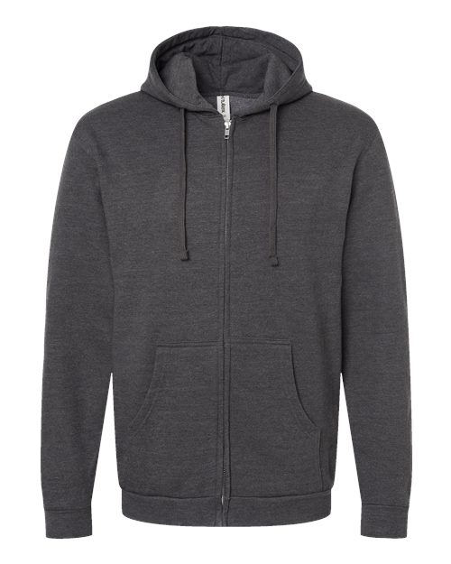 Tultex 331 Full-Zip Hooded Sweatshirt #color_Heather Charcoal
