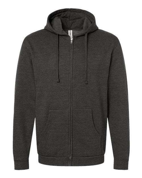 Tultex 331 Full-Zip Hooded Sweatshirt #color_Heather Graphite