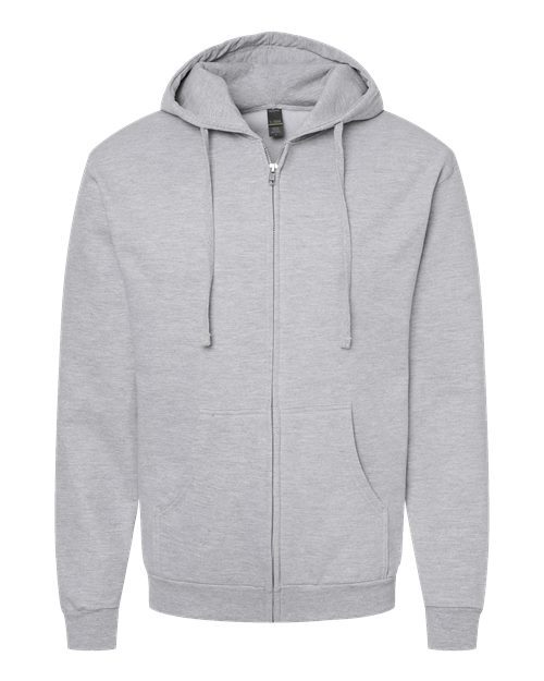 Tultex 331 Full-Zip Hooded Sweatshirt #color_Heather Grey