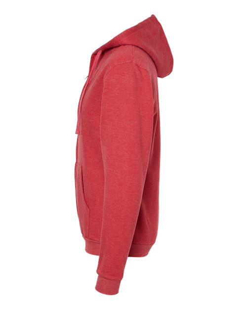 Tultex 331 Full-Zip Hooded Sweatshirt #color_Heather Red