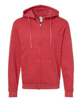 Tultex 331 Full-Zip Hooded Sweatshirt #color_Heather Red