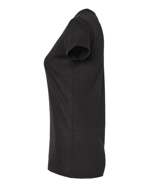 Tultex 244 Women's Poly-Rich V-Neck T-Shirt #color_Black