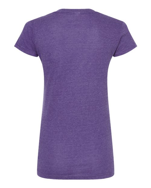 Tultex 244 Women's Poly-Rich V-Neck T-Shirt #color_Heather Purple