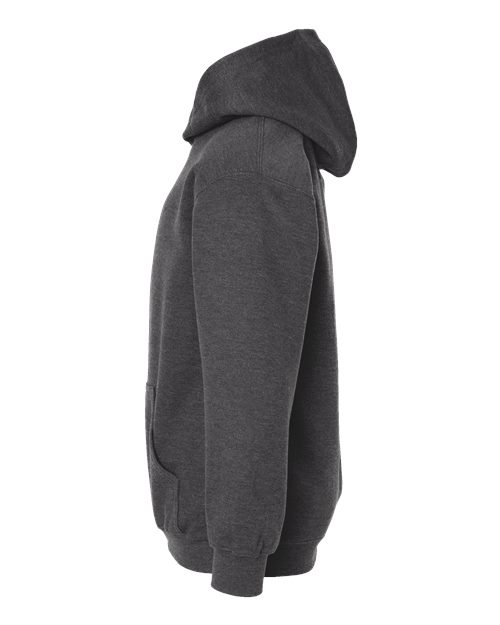 Tultex 320Y Youth Hooded Sweatshirt #color_Heather Charcoal