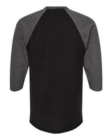 Tultex 245 Fine Jersey Raglan T-Shirt #color_Black/ Heather Charcoal