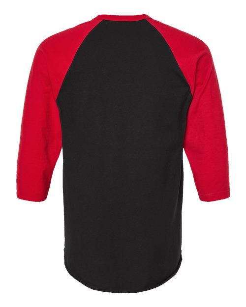 Tultex 245 Fine Jersey Raglan T-Shirt #color_Black/ Red