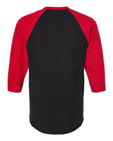 Tultex 245 Fine Jersey Raglan T-Shirt #color_Black/ Red