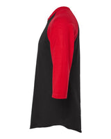 Tultex 245 Fine Jersey Raglan T-Shirt #color_Black/ Red