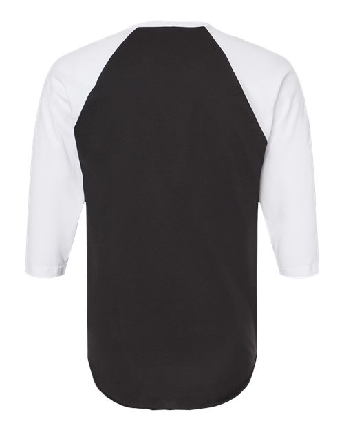 Tultex 245 Fine Jersey Raglan T-Shirt #color_Black/ White