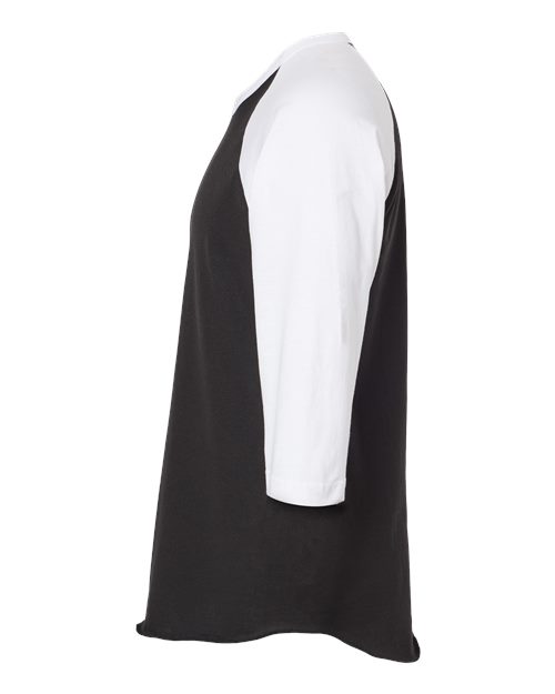 Tultex 245 Fine Jersey Raglan T-Shirt #color_Black/ White