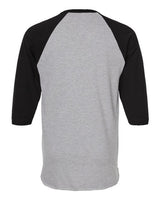 Tultex 245 Fine Jersey Raglan T-Shirt #color_Heather Grey/ Black