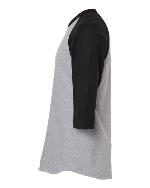 Tultex 245 Fine Jersey Raglan T-Shirt #color_Heather Grey/ Black