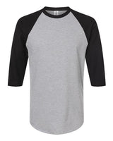 Tultex 245 Fine Jersey Raglan T-Shirt #color_Heather Grey/ Black