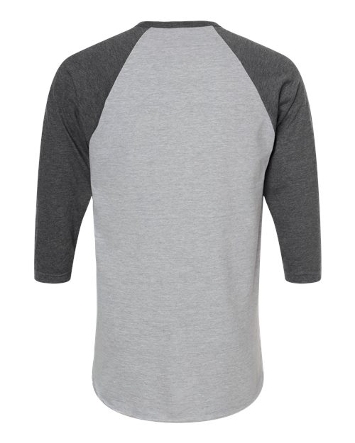 Tultex 245 Fine Jersey Raglan T-Shirt #color_Heather Grey/ Heather Charcoal